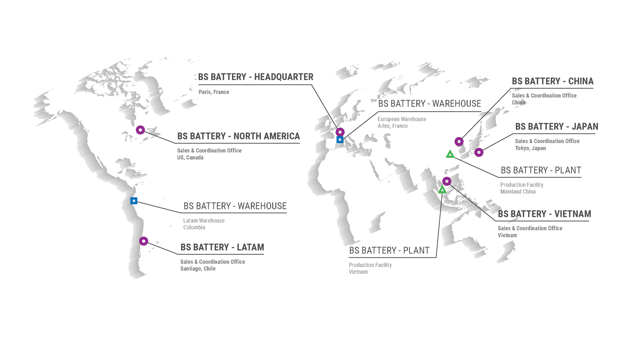 BS Battery Global Network Map